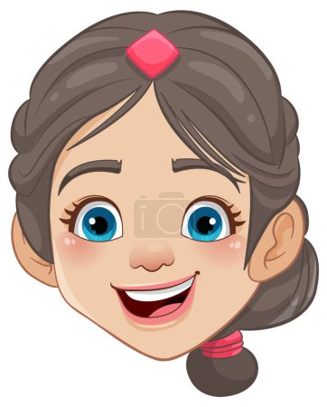 Illustration for A cheerful and lively young Indian woman with a beaming smile - Royalty Free Image