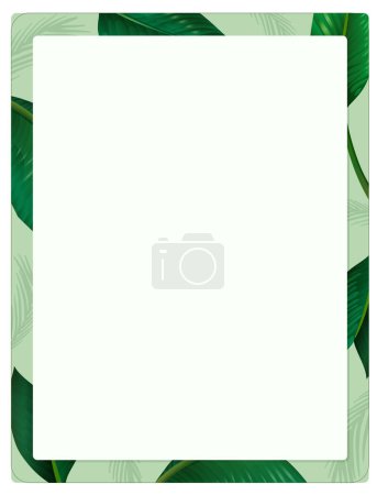 Illustration for A vibrant vector illustration of a green tropical plants border template - Royalty Free Image