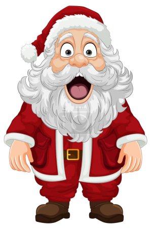 Téléchargez les illustrations : Illustration vectorielle du Père Noël avec une expression surprise - en licence libre de droit