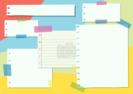 Illustration for A vector cartoon illustration of a blank paper note dashboard for organizing tasks - Royalty Free Image