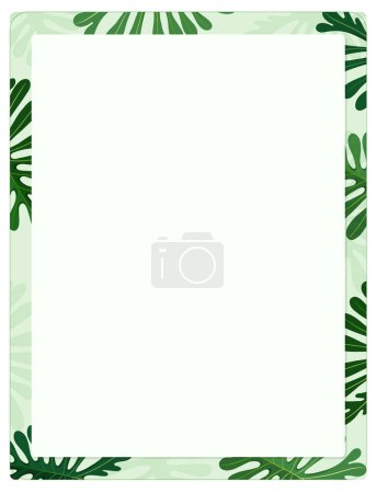 Téléchargez les illustrations : Illustration vectorielle d'une bordure en A de plantes tropicales vertes - en licence libre de droit