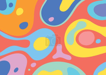 Ilustración de Un fondo abstracto colorido y animado con un toque minimalista - Imagen libre de derechos