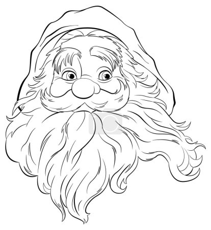 Illustration for A cheerful and vibrant cartoon portrait of Santa Claus - Royalty Free Image