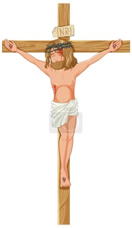 Illustration for Illustration of Jesus Christ in a humble prayerful pose - Royalty Free Image
