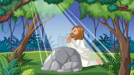 Ilustración de Ilustración de Jesús siendo arrestado en el Huerto de Getsemaní - Imagen libre de derechos