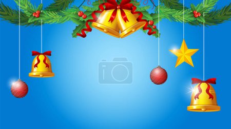 Illustration for A vibrant and joyful Christmas-themed background with colorful ornaments and decorations - Royalty Free Image