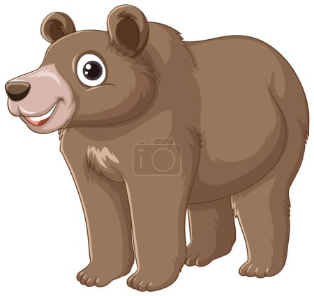 Illustration for A cute bear cartoon character standing on a plain white background - Royalty Free Image