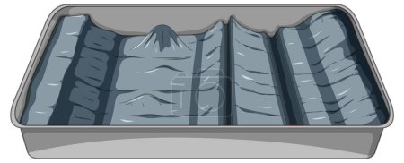 Illustration for A cartoon-style vector illustration depicting a science experiment on Earth's crust - Royalty Free Image