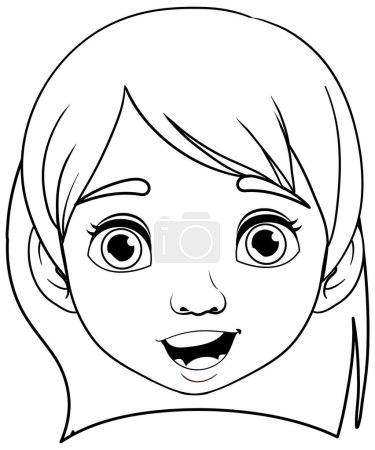 Illustration for A cartoon vector illustration of a cute woman with a surprised expression on her face - Royalty Free Image
