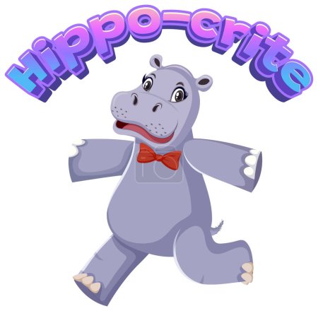 Illustration for A hilarious cartoon illustration of a hypocritical hippo - Royalty Free Image
