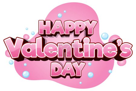 Ilustración de Un icono de bandera rosa alegre para celebrar el Día de San Valentín - Imagen libre de derechos