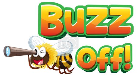 Illustration for A hilarious cartoon featuring adorable animals and a punny bee - Royalty Free Image