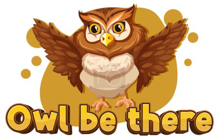 Illustration for A hilarious cartoon illustration of an owl with a pun - Royalty Free Image