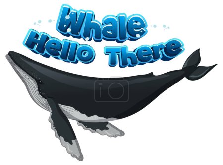 Ilustración de Una deliciosa ilustración de dibujos animados con una ballena con un juego de palabras humorístico - Imagen libre de derechos