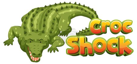 Illustration for A hilarious cartoon crocodile surprises with a shocking twist - Royalty Free Image