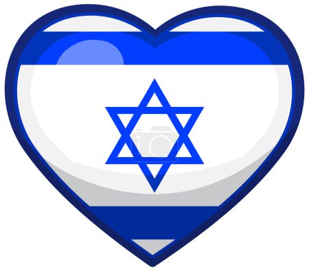 Téléchargez les illustrations : Illustration vectorielle du drapeau d'Israël en forme de cœur - en licence libre de droit