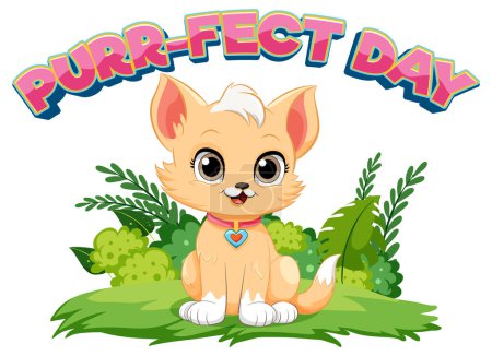 Illustration for A hilarious cartoon illustration capturing a purr-fect day for animals - Royalty Free Image