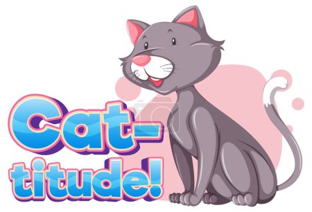 Ilustración de Una graciosa ilustración de dibujos animados de un animal divertido con altura de gato - Imagen libre de derechos