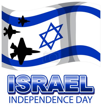 Illustration for Colorful vector illustration celebrating Israel's Independence Day with flag - Royalty Free Image