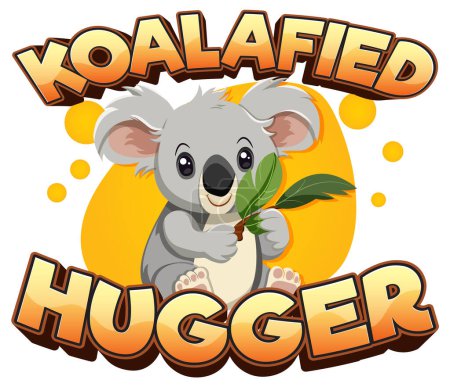 Illustration for A delightful cartoon illustration of a koala with a punny twist - Royalty Free Image
