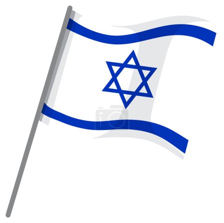 Téléchargez les illustrations : Illustration vectorielle du drapeau d'Israël dans l'esthétique des dessins animés - en licence libre de droit