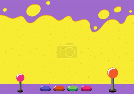 Illustration for A vibrant and lively background featuring an arcade games machine display - Royalty Free Image