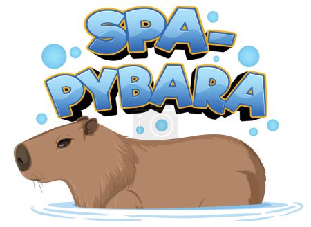 Téléchargez les illustrations : Un dessin animé hilarant mettant en vedette des animaux mignons et un jeu de mots capybara - en licence libre de droit