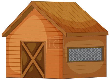 Ilustración de Una encantadora ilustración de dibujos animados de una casa de madera aislada - Imagen libre de derechos