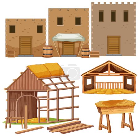 Illustration for A delightful assortment of diverse houses in a vector cartoon style - Royalty Free Image