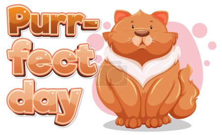 Illustration for A hilarious cartoon illustration capturing a purr-fect day in a funny way - Royalty Free Image