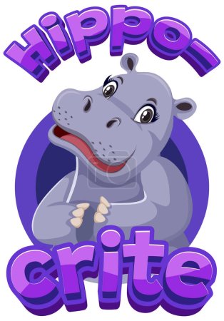 Illustration for A hilarious cartoon illustration depicting a pun on the hypocrisy of hippos - Royalty Free Image