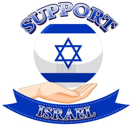 Téléchargez les illustrations : Illustration vectorielle du drapeau israélien symbolisant la paix et le soutien - en licence libre de droit