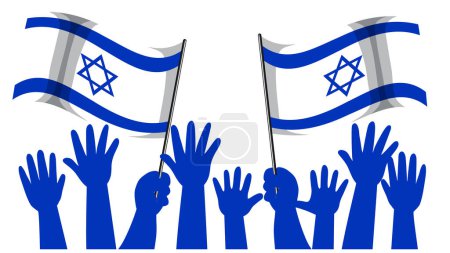 Illustration for Illustration of a human hand holding the Israel flag, promoting peace - Royalty Free Image