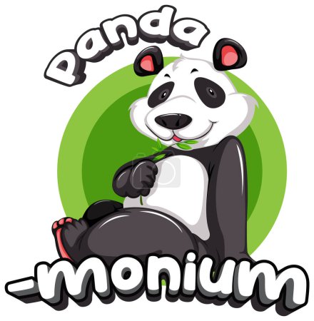 Illustration for A funny and clever cartoon illustration featuring pandemonium with pandas - Royalty Free Image