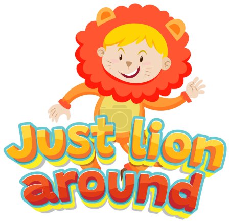 Illustration for A hilarious cartoon illustration of a lion goofing off - Royalty Free Image