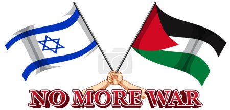 Illustration for Illustration of Israel and Palestine flags together, symbolizing peace and unity - Royalty Free Image