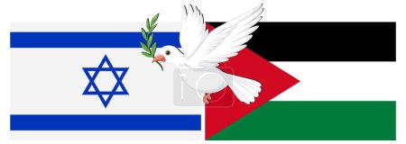 Ilustración de Ilustración de una bandera mixta con un pájaro blanco que simboliza la paz - Imagen libre de derechos