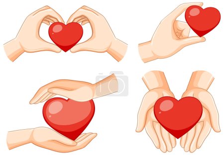 Illustration for Illustration of human hands holding a heart sign - Royalty Free Image