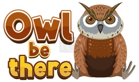 Illustration for A hilarious cartoon illustration of an owl with a clever pun - Royalty Free Image