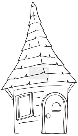 Illustration for Quaint vector illustration of a whimsical cottage. - Royalty Free Image