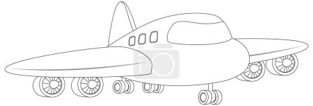Black and white vector of a modern airplane