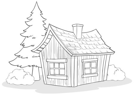 Illustration for Simple vector illustration of a small house - Royalty Free Image