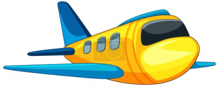 Ilustración del avión de dibujos animados de colores brillantes