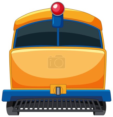 Illustration for Front view of a vibrant cartoon school bus - Royalty Free Image