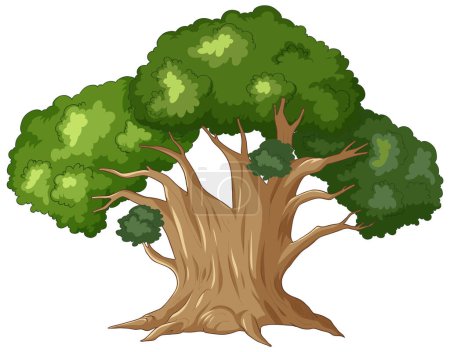 Téléchargez les illustrations : Illustration vectorielle d'un grand arbre vibrant - en licence libre de droit