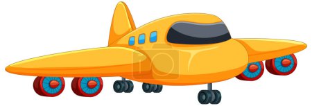 Téléchargez les illustrations : Illustration vectorielle de couleur vive d'un avion - en licence libre de droit