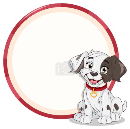 Illustration for Vector illustration of a cheerful sitting puppy - Royalty Free Image