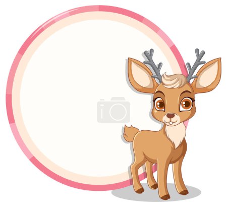 Ilustración de Ilustración vectorial adorable de un ciervo joven - Imagen libre de derechos