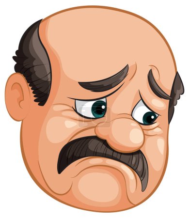 Dibujos animados ilustración de un hombre mirando preocupado.