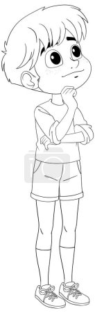 Illustration for Vector illustration of a thoughtful young boy - Royalty Free Image